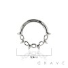 316L SURGICAL STEEL SPIKE SEPTUM HINGED SEGMENT HOOP RING